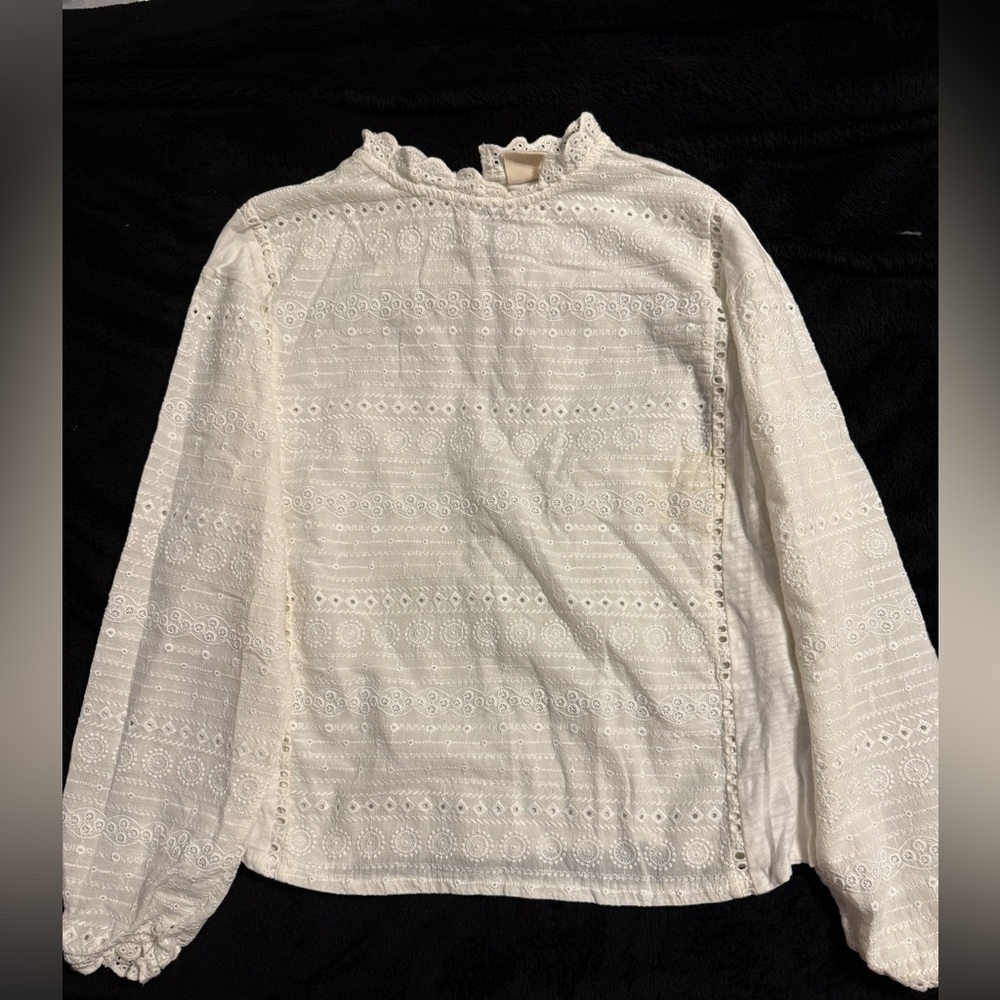 Zara Kids White Eyelet Blouse